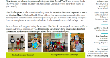 Students Celebrating Earth day on the School Newsletter.